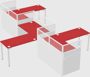 L-shape cubicles