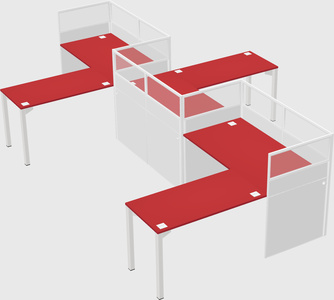 L-shape cubicles