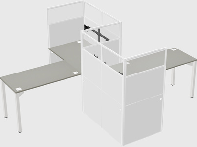 L-shape cubicles