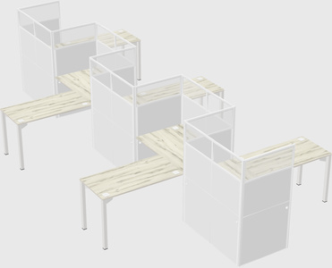 L-shape cubicles