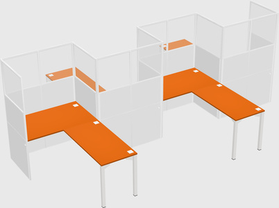 L-shape cubicles