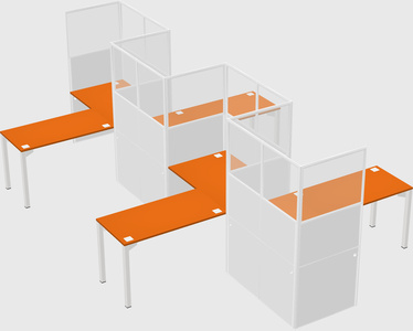 L-shape cubicles