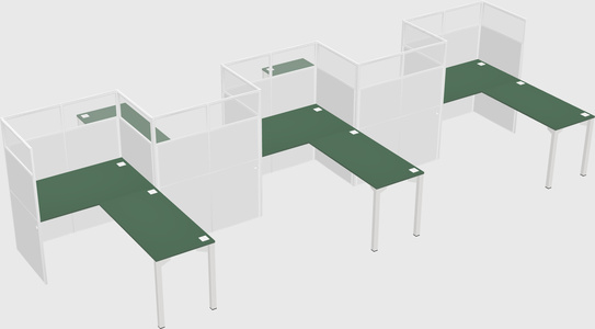 L-shape cubicles