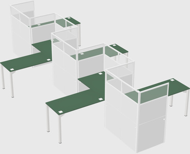L-shape cubicles