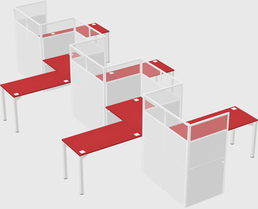 L-shape cubicles