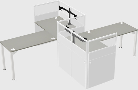 L-shape cubicles