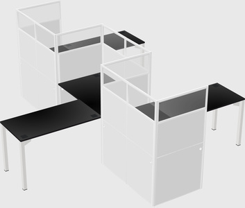 L-shape cubicles