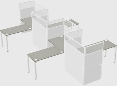 L-shape cubicles