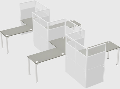 L-shape cubicles