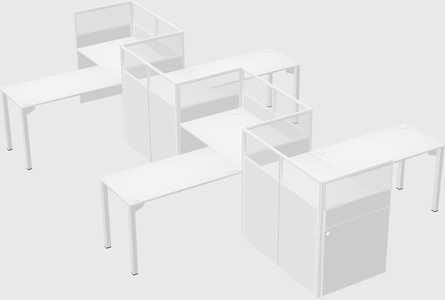 L-shape cubicles
