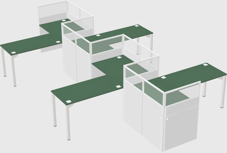 L-shape cubicles