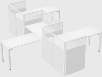 L-shape cubicles