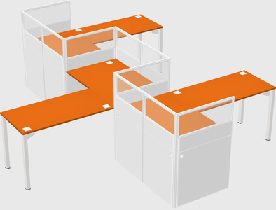 L-shape cubicles