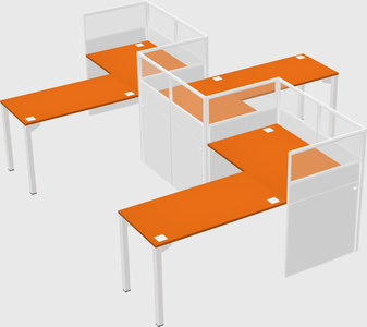 L-shape cubicles