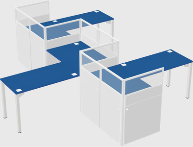 L-shape cubicles
