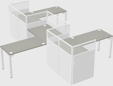 L-shape cubicles