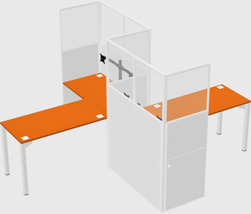 L-shape cubicles