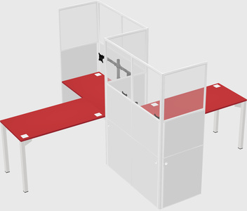 L-shape cubicles