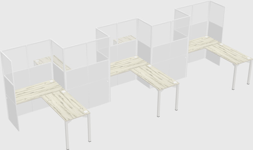 L-shape cubicles