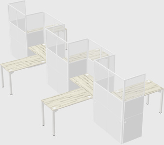L-shape cubicles