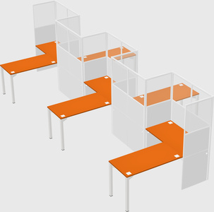 L-shape cubicles
