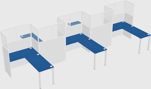 L-shape cubicles
