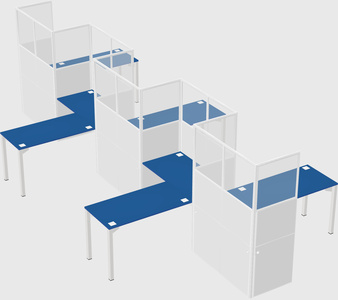 L-shape cubicles