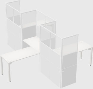 L-shape cubicles