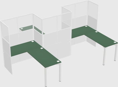 L-shape cubicles