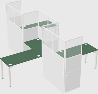 L-shape cubicles