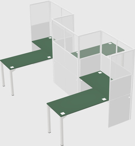 L-shape cubicles