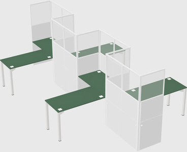 L-shape cubicles