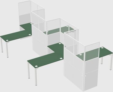 L-shape cubicles