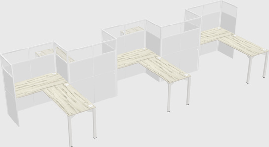 L-shape cubicles