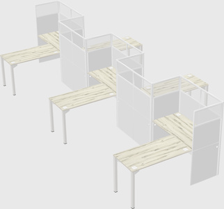 L-shape cubicles