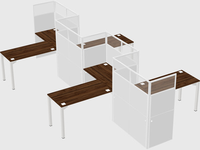 L-shape cubicles