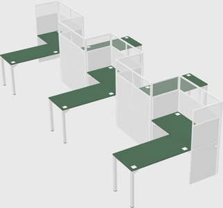 L-shape cubicles