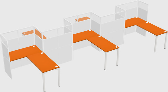 L-shape cubicles