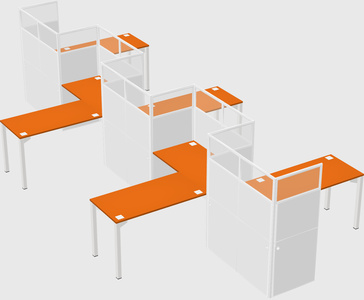 L-shape cubicles