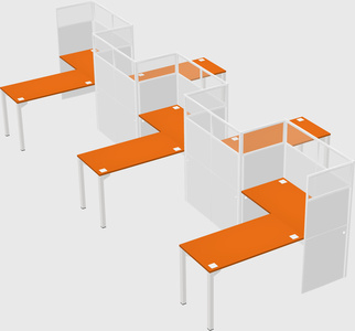 L-shape cubicles