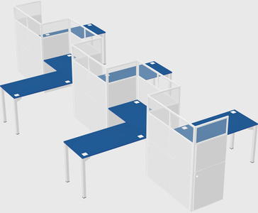 L-shape cubicles