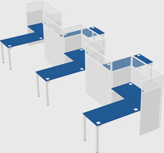 L-shape cubicles