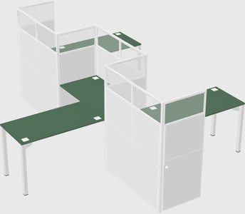 L-shape cubicles