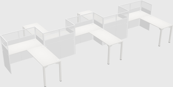 L-shape cubicles