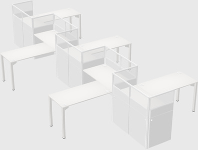 L-shape cubicles