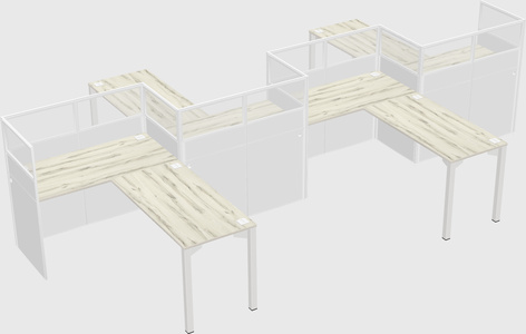 L-shape cubicles