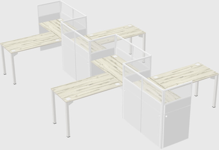 L-shape cubicles