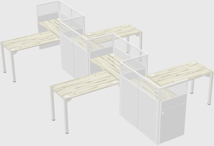 L-shape cubicles
