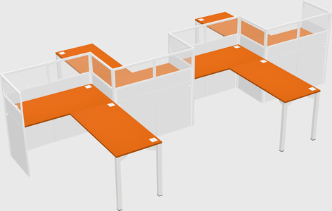 L-shape cubicles
