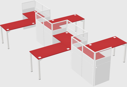 L-shape cubicles